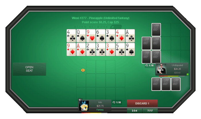 Open Face Chinese Poker Online